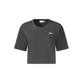 Fila Schwarzes Baumwoll-T-Shirt für Frauen