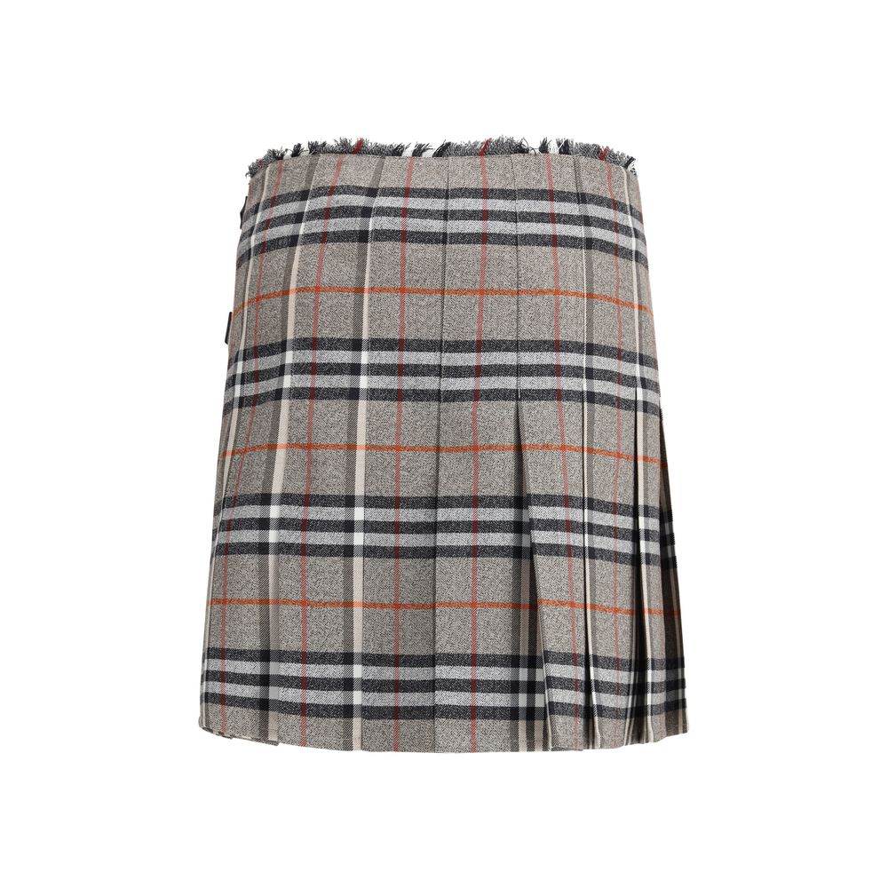 Burberry Elegante Mini-Wollrock in Grau