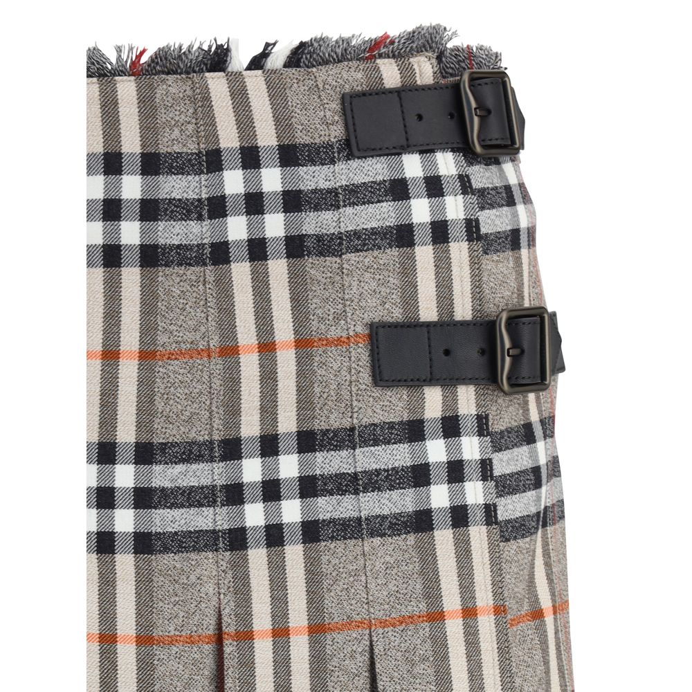 Burberry Elegante Mini-Wollrock in Grau