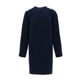 Gucci Kurzes Kleid aus dunkelblauer Wolle