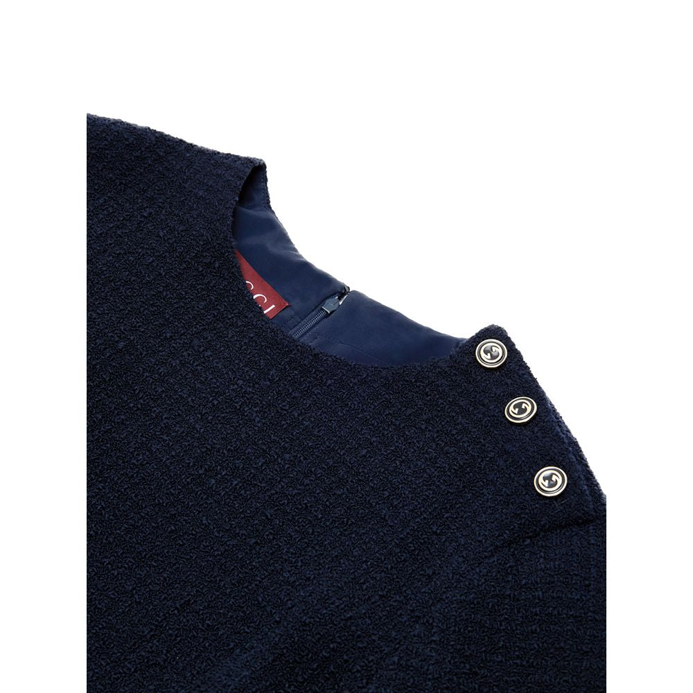 Gucci Kurzes Kleid aus dunkelblauer Wolle