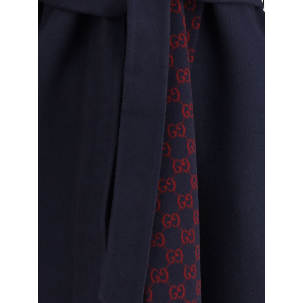Gucci Blauer Wollmantel