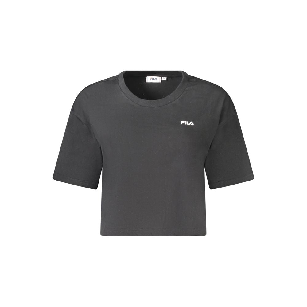 Fila Schwarzes Baumwoll-T-Shirt für Frauen
