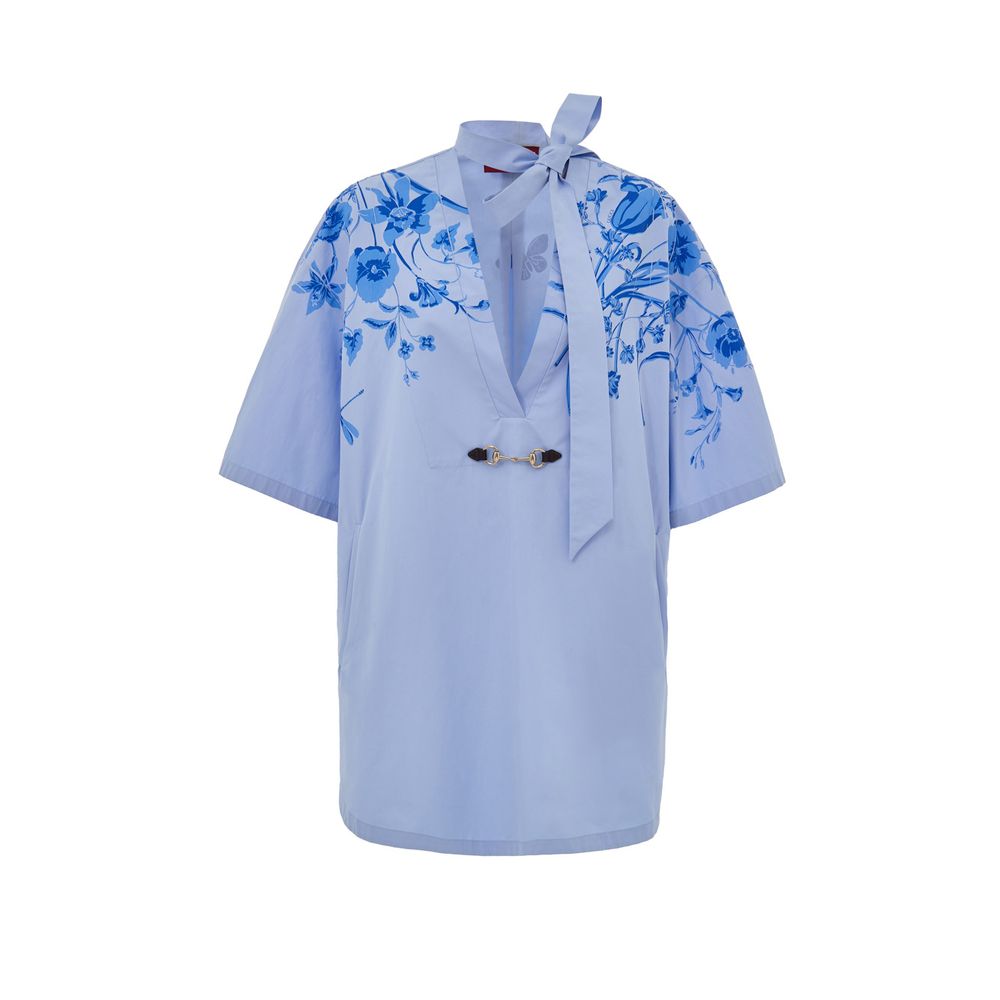 Gucci Baumwollhemd mit Muster in Blau