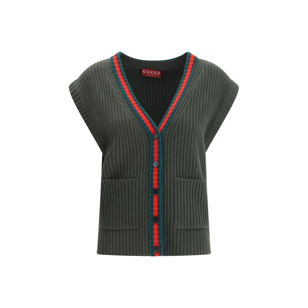 Gucci Grüner Wollpullover ohne Ärmel