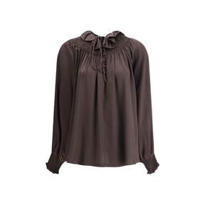 Burberry Braune Seidenbluse