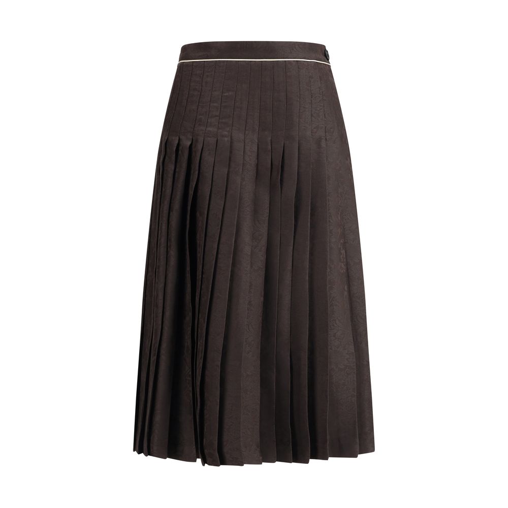 Burberry Braune Seiden-Midi-Rock