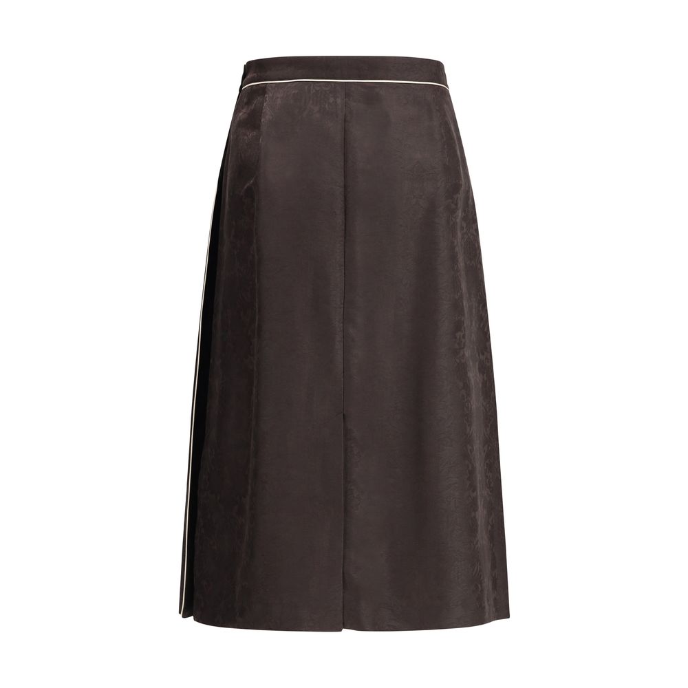 Burberry Braune Seiden-Midi-Rock