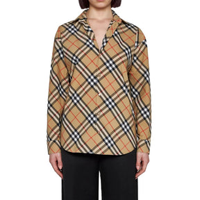 Burberry Baumwollhemd mit Muster in Braun